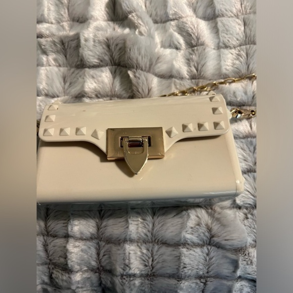 Adorable Rubberized Studded Crossbody Bag